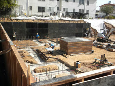 Distribution center deep foundation excavation and forms in Reno, Nevada